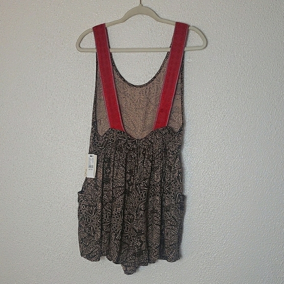NWT Billabong Long Weekends Romper Tribal Black Cream Crochet Straps Pockets M - Picture 14 of 16